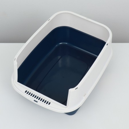 Closed transparent toilet 51 x 34 x 37 cm, blue+scoop-3