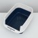 Closed transparent toilet 51 x 34 x 37 cm, blue+scoop