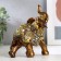 Souvenir Polystone "Elephant in the Golden Popone with mirror mosaics" 13.5x12x5.7 cm