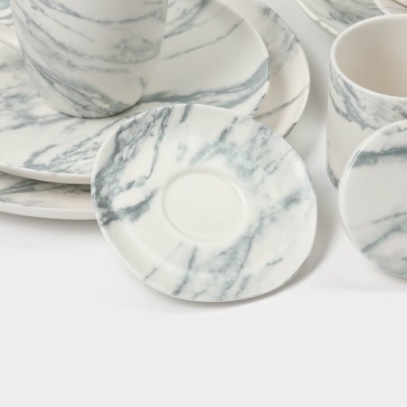 Блюдо фарфоровое для подачи Magistro Real Marble, 25×14 см-12