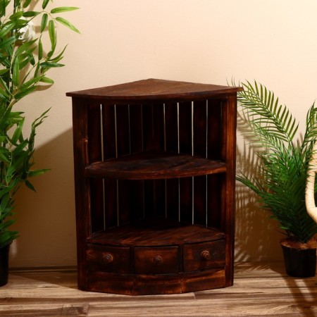 Roster of the corner "Bali Style" 40x40x70 cm, Albezia tree, brown