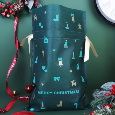 Gift bag "Christmas trifles" green, 27 x 40 cm-2