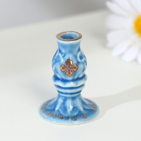 Candlestick, gzhel, color, 5x4 cm, mix