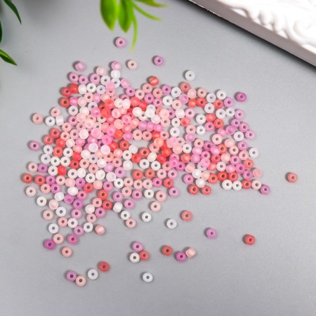 Glass 8/0 "Matte translucent. Red melange" 10 g