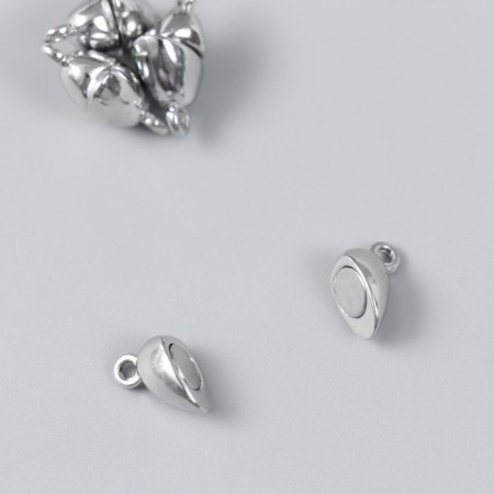 Magnetic metal lock "heart" silver 2 pcs 1.2x1.2 cm-1