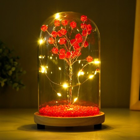 Nightnick KOBE "Red flowers" LED from batteries 3xlr44 11x11x19 cm Risalux-2