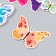 Butterflies cardboard "abstraction" set 12 pcs h = 4-10 cm on magnet