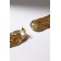 Hanging earrings with “comet” rhinestones, white color in gold, 8.5 cm