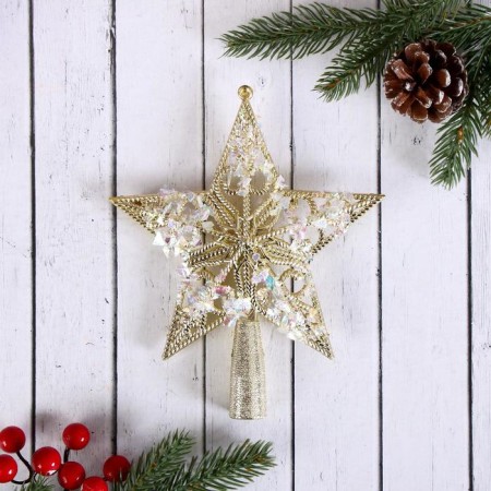 Tips "Star" patterned thawed, 14x16 cm, gold