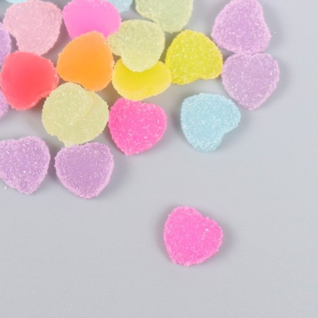 Decor for creativity plastic "heart-marmalade" set 30 pcs mix 1x1x0.5 cm-1