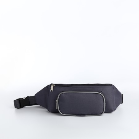 Lightning waist bag, external pocket, gray color-1