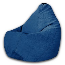 The hand-bag “Pear” is positive Modus, size l, diameter 80 cm, height 100 cm, velor, blue color