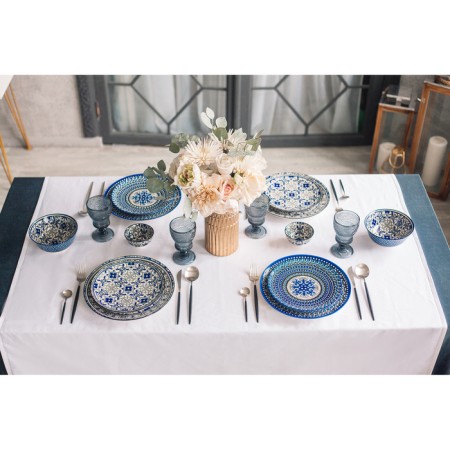 Plate Ceramic Dailayna "Dyra", D = 22 cm, blue color-8