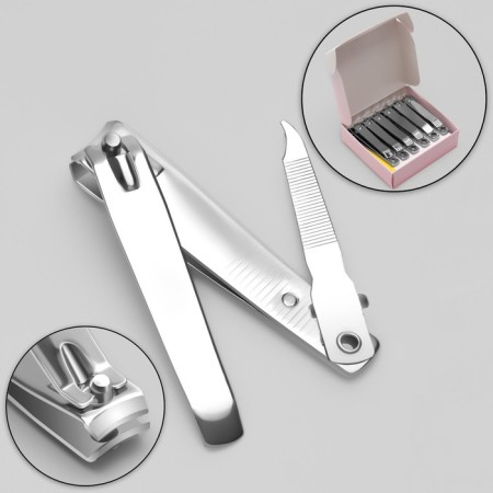 Kusachki - Pedicier, with a file, 7 cm, packing 12 pcs in a box, silver color-2