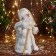 Santa Claus "with a flashlight on the staff and patterns on the fur coat" moves, 30x14 cm, white