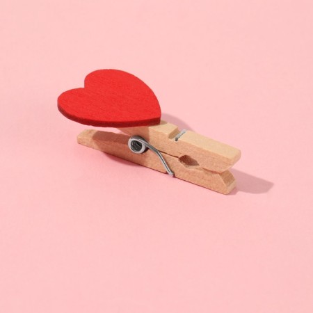 Brongs for sewing "with heart", 3.5 × 2 × 1 cm, 10 pcs, red color-3