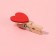 Brongs for sewing "with heart", 3.5 × 2 × 1 cm, 10 pcs, red color