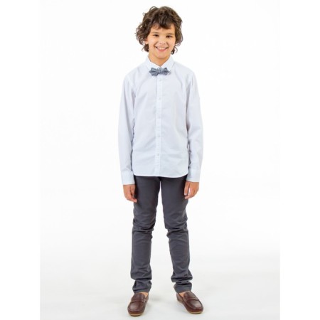 Pants for ISee boys, height 122-128 cm, gray color