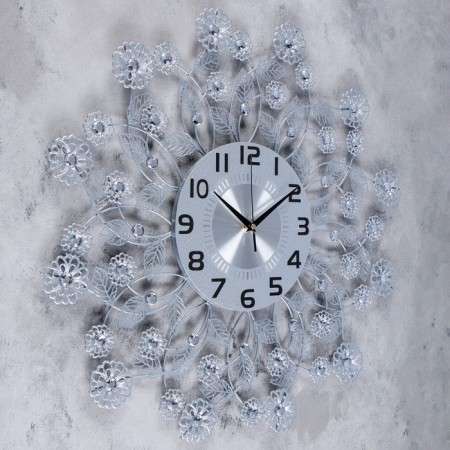Watching clock, series: openwork, "leaves and flowers", smooth move, d-59 cm, dial 22 cm-1