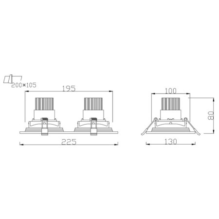 Lamp card-built era SKD-1, 225x130x100 mm, IP40, 18W, 2160LM, 4000K-9