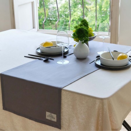 Ethel track Ethel, Gray Color, 40x136/+-6 cm, 70% HL, 30% linen, 190 g/m2-1