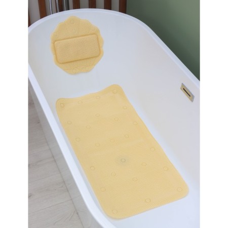 SPA-river for a bathtub with a pillow on the suction cups "Lotus", rug 89 × 44 cm, beige color-6