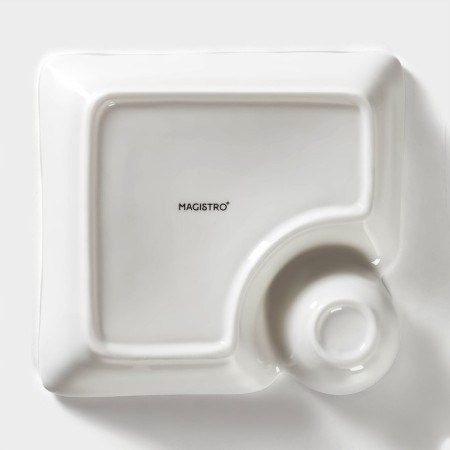 Porcelain dish with magistro blanche sauce, saucepan 60 ml, 18.5 × 17.5 × 4 cm, white color-4
