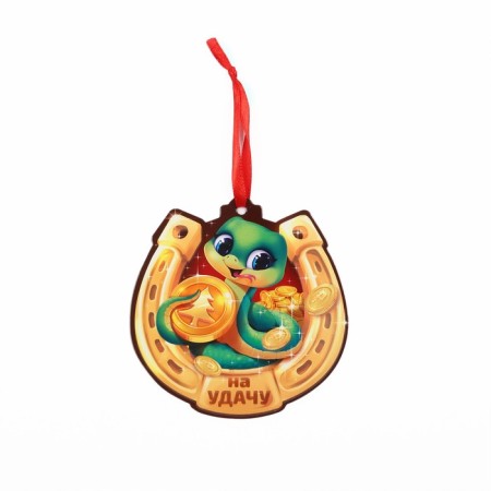 Christmas tree toy New Year's luminous "for good luck", for the New Year, 11.8 x 12 cm-1