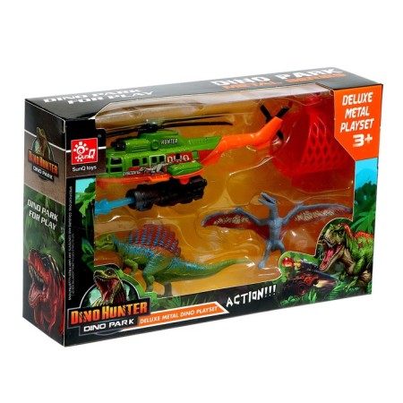 Metal helicopter "Dino Park", with dinosaurs, mix-10