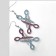 Earrings "Scissors", blue-pink color in silver