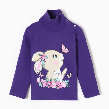 Turtleneck for girls, purple color, height 92 cm