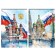 Notepad A4, 80 sheets in the cage on the rowing "Russia", cover of shaky cardboard, hard substrate, mix