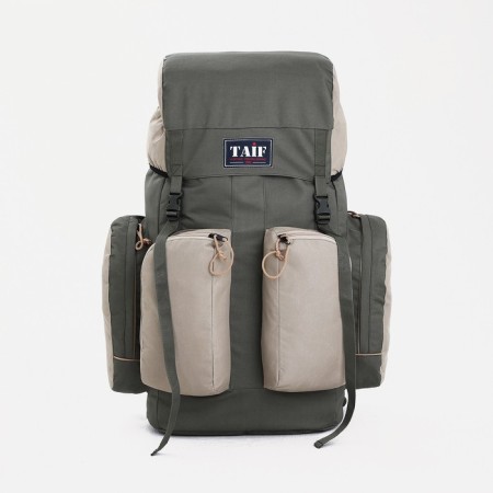 Tourist backpack on puff, Taif, 70 l, 4 outer pockets, olive color
