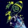 Lunar engraving "Rocket in space" 14.8x21 cm