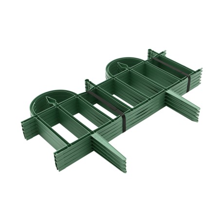 Decorative fence, 40 × 310 cm, 5 sections, plastic, green-11