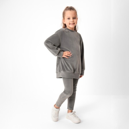 Kidshot costume (sweatshirt, leggings) KAFTAN PLUSHY R.32 (110-116), gray-1