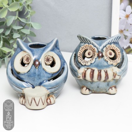 Ceramics candlestick for 1 candle "Blue Eliginum" mix 10x10x10 cm