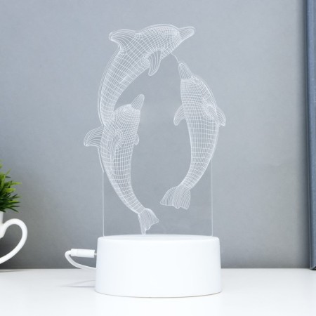 Sensor Lamp "dolphins" LED 7 USB colors/from batteries white RISALUX-1