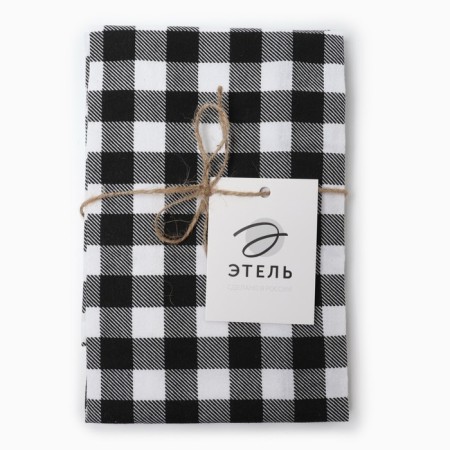 Set of towels Ethel "Strict Cage" 38x63cm - 2 pcs, col. Black, hl. 100%-9