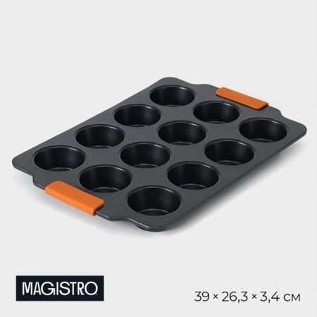 Magistro baking form "French Bakery. Circle ", 39 × 26.3 × 3.4 cm, 12 cells, anti -stick coating