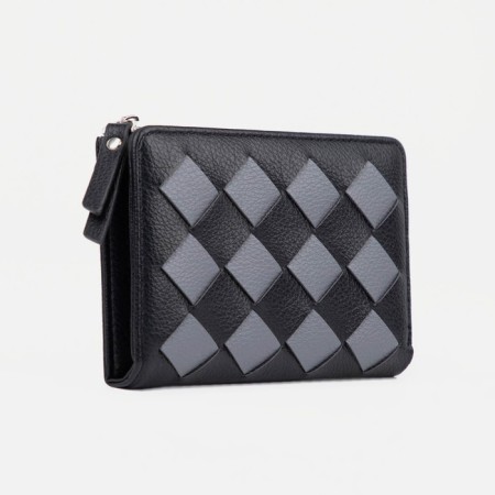 Women's wallet on a magnet, black color