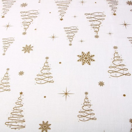 New Year's tablecloth “Christmas trees”, gold 130 x 200 cm, for the New Year-3