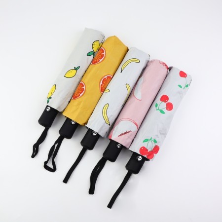 Automatic umbrella "Summer Fruit", windproof, 3 additions, 8 spokes, r = 48 cm, color mix-3