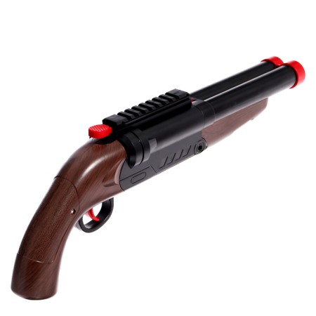 The gun "double -barreled", with sleeves, shoots soft bullets-3