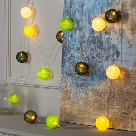 Garland “thread” 5 m with nozzles “white-green balls”, ip20, transparent thread, 20 LED, glow warm white, 220 V