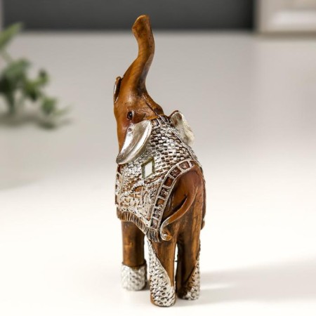 Polystone souvenir "Two elephants in a silver blanket" set 2x8.3x3.5 cm-4