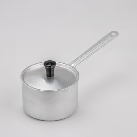 Aluminum bucket, 500 ml, metal handle, metal cover