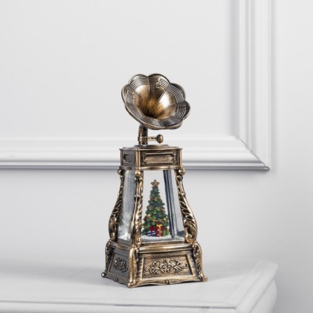 LED figure "Gramophone with a Christmas tree" 11 × 28 × 11 cm, plastic, AAX3 batteries (not in the kit), USB, glow warm white-1