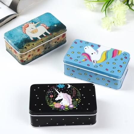Casket metal rectangle "Unicorn" mix 4x6.5x11.5 cm-2
