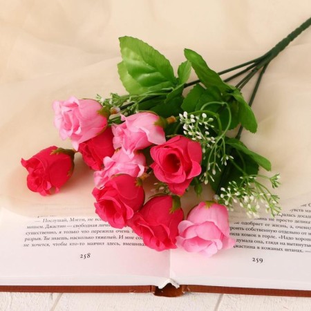Bouquet "Rose with white flowers" 30 cm d-3 cm, mix
